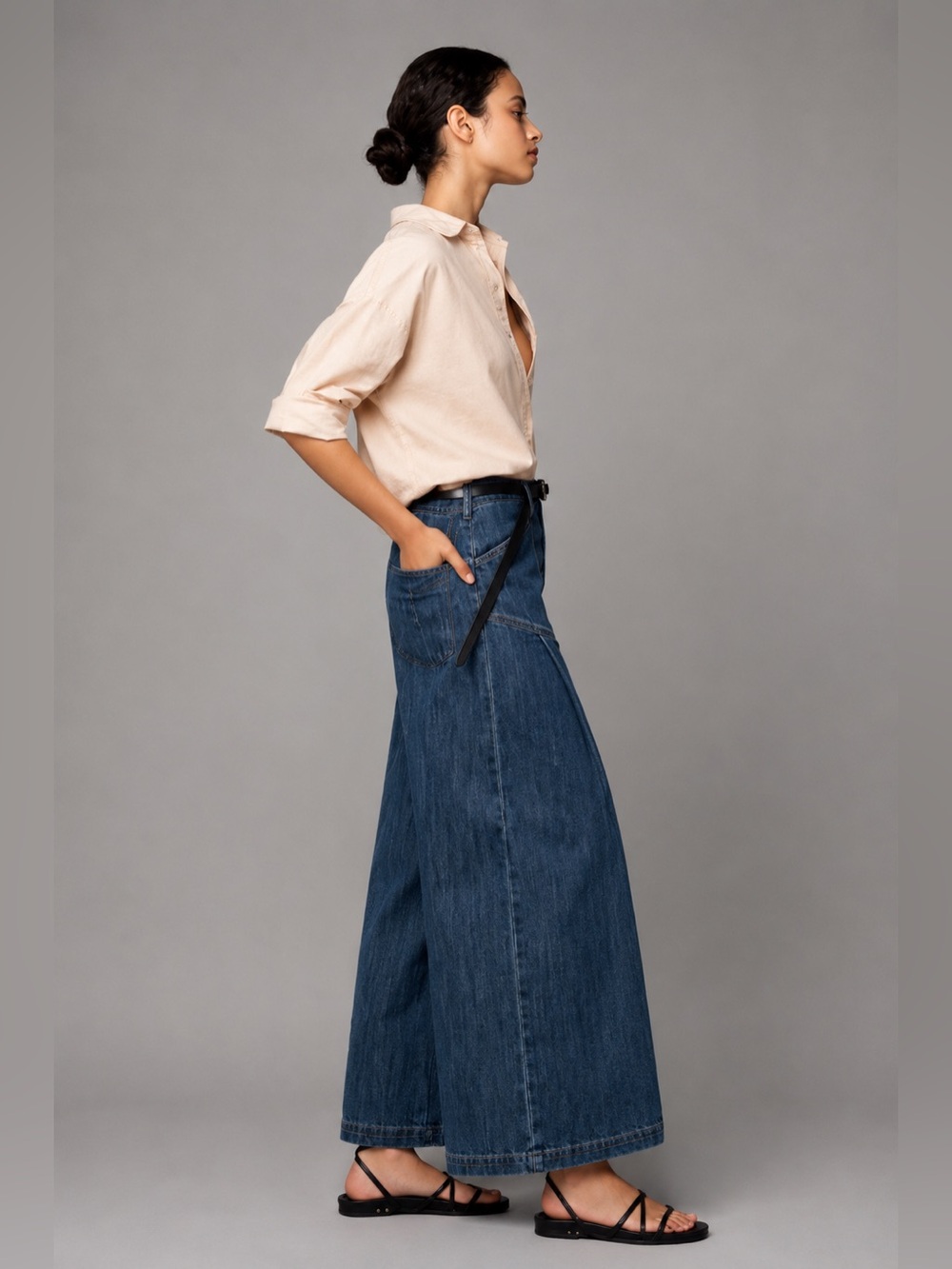 Anthropologie Pilcro Seamed Flounce high rise wide leg jeans - Picture 2 of 12